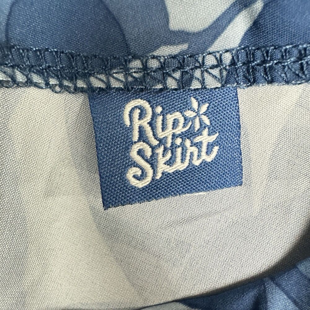 RipSkirt Hawaii Sun Dress Maxi Long Womens L Blue Floral Beach Resort Pockets - Picture 13 of 16